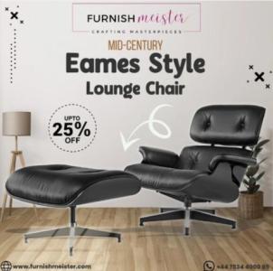 Buy Best Classic All Black Eames Lounge Chair in UK