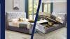 Luxurious Plush Velvet Sleigh Ottoman Storage Bed" up to 30% off