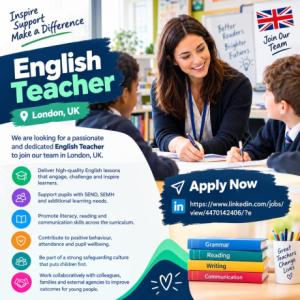 English Teacher Required London