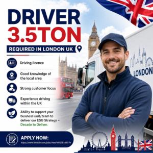 Driver 3.5ton Required in London