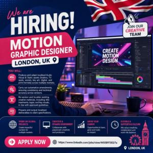 Motion Graphic Designer Required in London