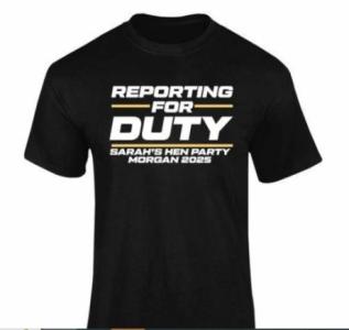 Personalised Reporting for Duty Hen T-Shirt