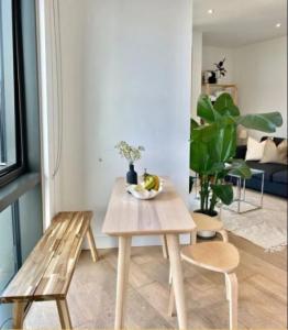 IKEA LISABO DESK WITH A DRAWER, ASH VENEER 118X45 CM