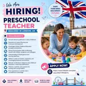 Preschool Teacher Required in London