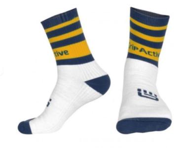 Navy Blue and Yellow Football Mid Leg Socks