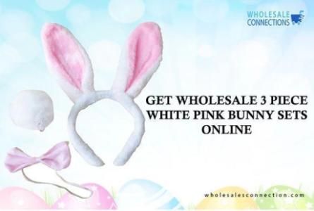 Get Wholesale 3 Piece White Pink Bunny Sets Online