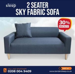2 Seater Sky Fabric Sofa