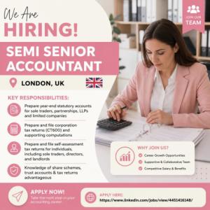 Semi Senior Accountant Requried in London