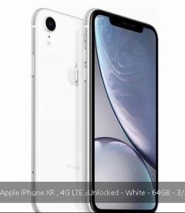 Apple iPhone XR , 4G LTE -Unlocked - White - 64GB