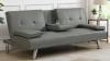 2-Seater Leather Sofa Bed with Built-In Cup Holders