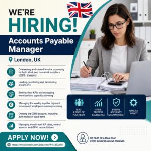 Accounts Payable Manager Requried in London