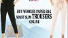Buy Womens Paper Bag Waist Slim Trousers Online