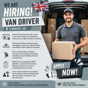 Van Driver Required in London