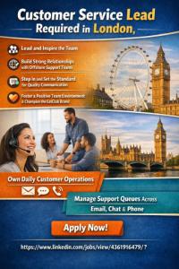 Customer Service Lead Required in London