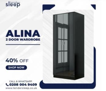 Alina 2 Door Wardrobe For Sale 40% OFF