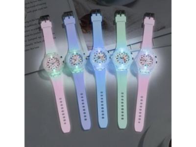 Cartoon Flash Light Kids Rubber Watch - 10 Options