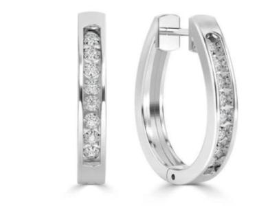 Dazzling Round Hoop Diamond Earrings for Sale