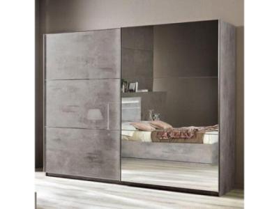 Abney Grey Mirrored Sliding Door Wardrobe