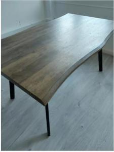 Stylish Wooden Dining Table with black legs (6-Seater)