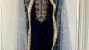 Embroidered Midnight Blue/Gold Velvet Salwar Kameez:Punjabi Suit.