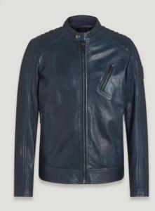 V Racer Jacket Cheviot Leather Insignia Blue