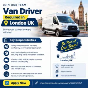Van Driver Required in London
