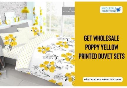 GET WHOLESALE POPPY YELLOW PRINTED DUVET SETS