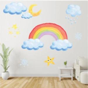 Bright Rainbow Wall Stickers for room decor