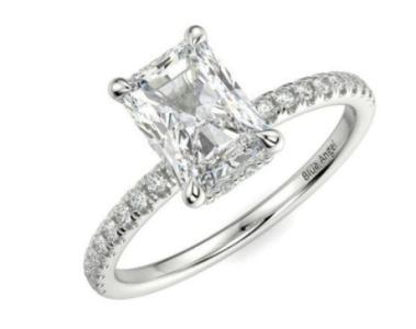Radiant Hidden Halo Engagement Ring