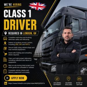 Class 1 Driver Required in London