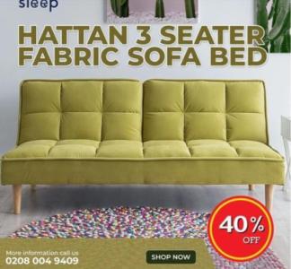 Hattan 3 Seater Fabric Sofa Bed for sale