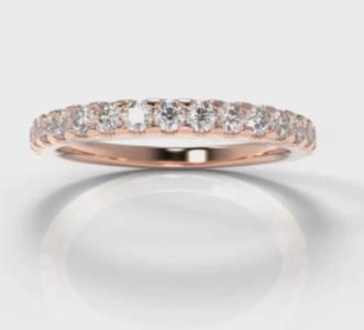 Micropavé Diamond Wedding Ring - Rose Gold