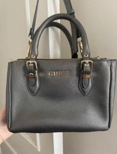 Guess metallic grey cross-body bag, used