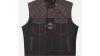 Men's Leather Biker Waistcoat Cordura Black Red Stitching Quilted SOA Vest