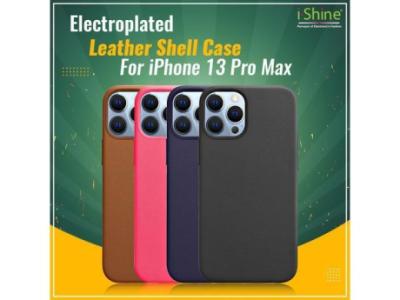 Buy Bulk Electroplated Leather Shell Case For iPhone 13 Pro Max in Ireland