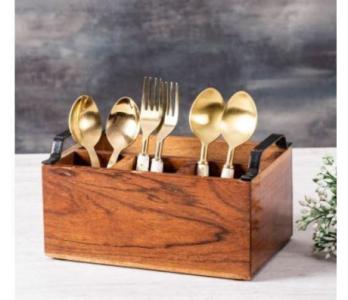 Buy a Wooden Cutlery Holder For the Dining Table | Chinkara Design
