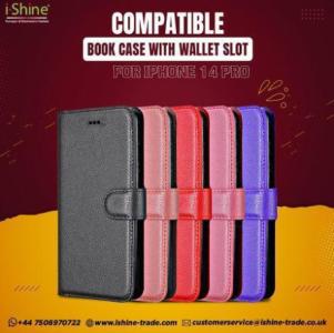 Buy Bulk Compatible Book Case with Wallet Slot For iPhone 14 Pro in UK