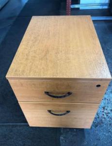 WOODEN OFFICE HOME DOUBLE DRAWERS UNIT WITH WHEELS FOR SALE