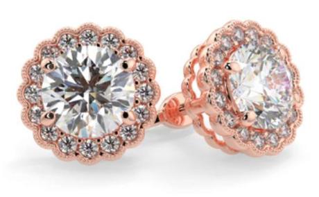 Exquisite Round Halo Flower Earrings