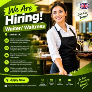 Waiter/ Waitress Required in London