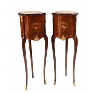 Pair French Plant Stands Empire Pedestal Tables