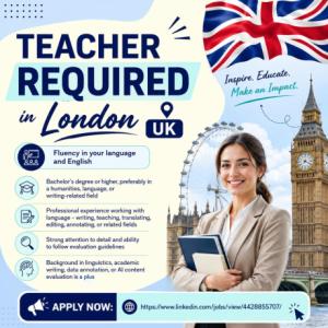 Teacher Required in London