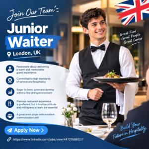 Junior Waiter Required in London