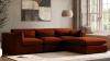 Large Burnt Orange Velvet Reversible 4-Seater