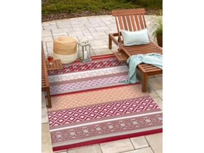 Prime Outdoor Recycled Plastic Rug (Red / Grey)