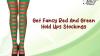 Get Fancy Red And Green Hold Ups Stockings