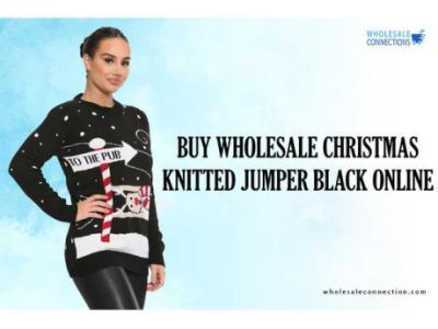 Buy Wholesale Christmas Knitted Jumper Black Online