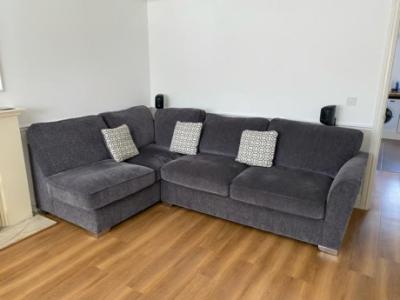 Dark grey corner sofa - excellent condition