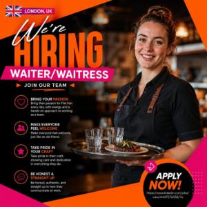 Waiter/Waitress Required in London