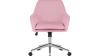 Pink Velvet Office Chair with Chrome Legs computer chair